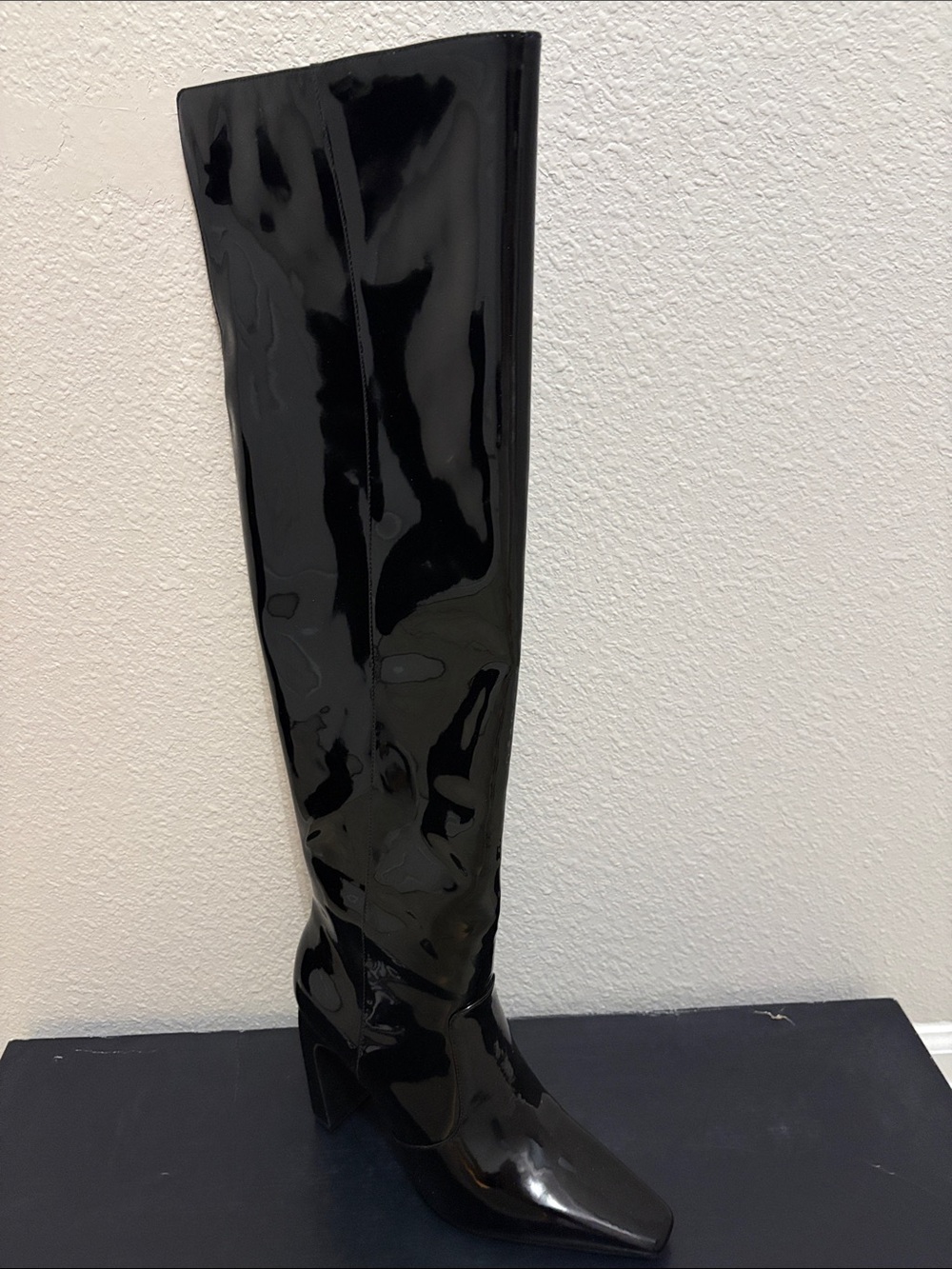Black Patent Over-the-Knee Boots